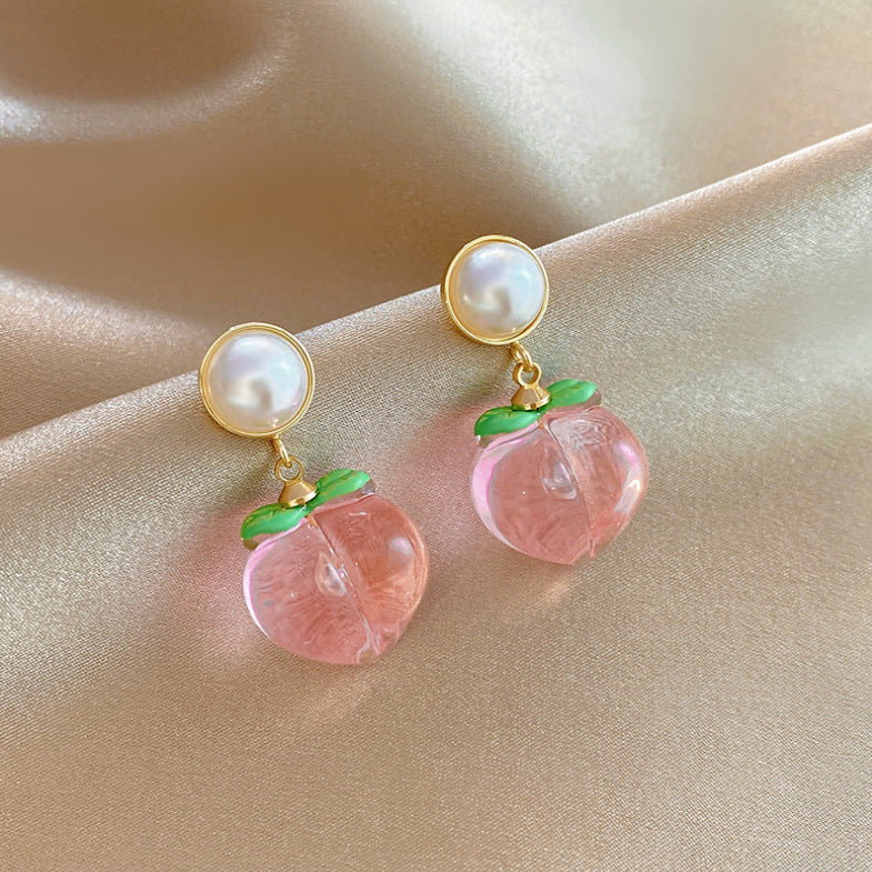 Premium Pearl Peach Stud Earrings