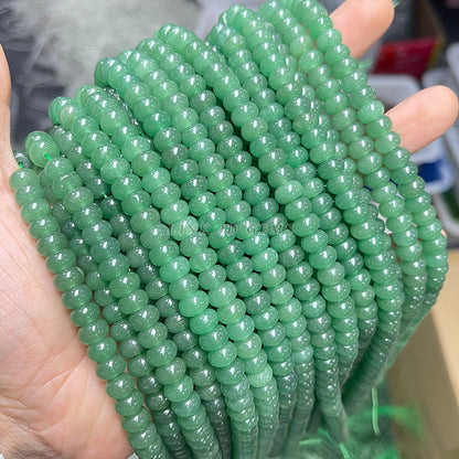 8 * 5Mm natural green Dongling jade abacus beads loose beads