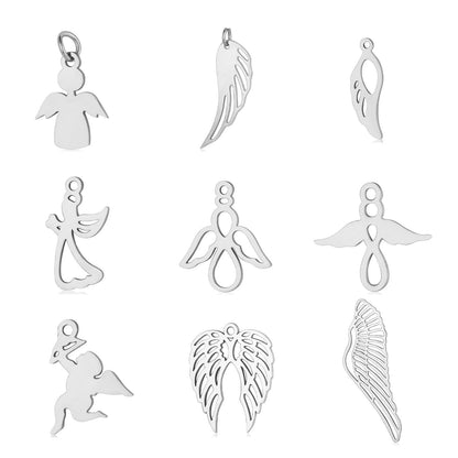 5 pcs/pack Angel Cupid titanium steel pendant