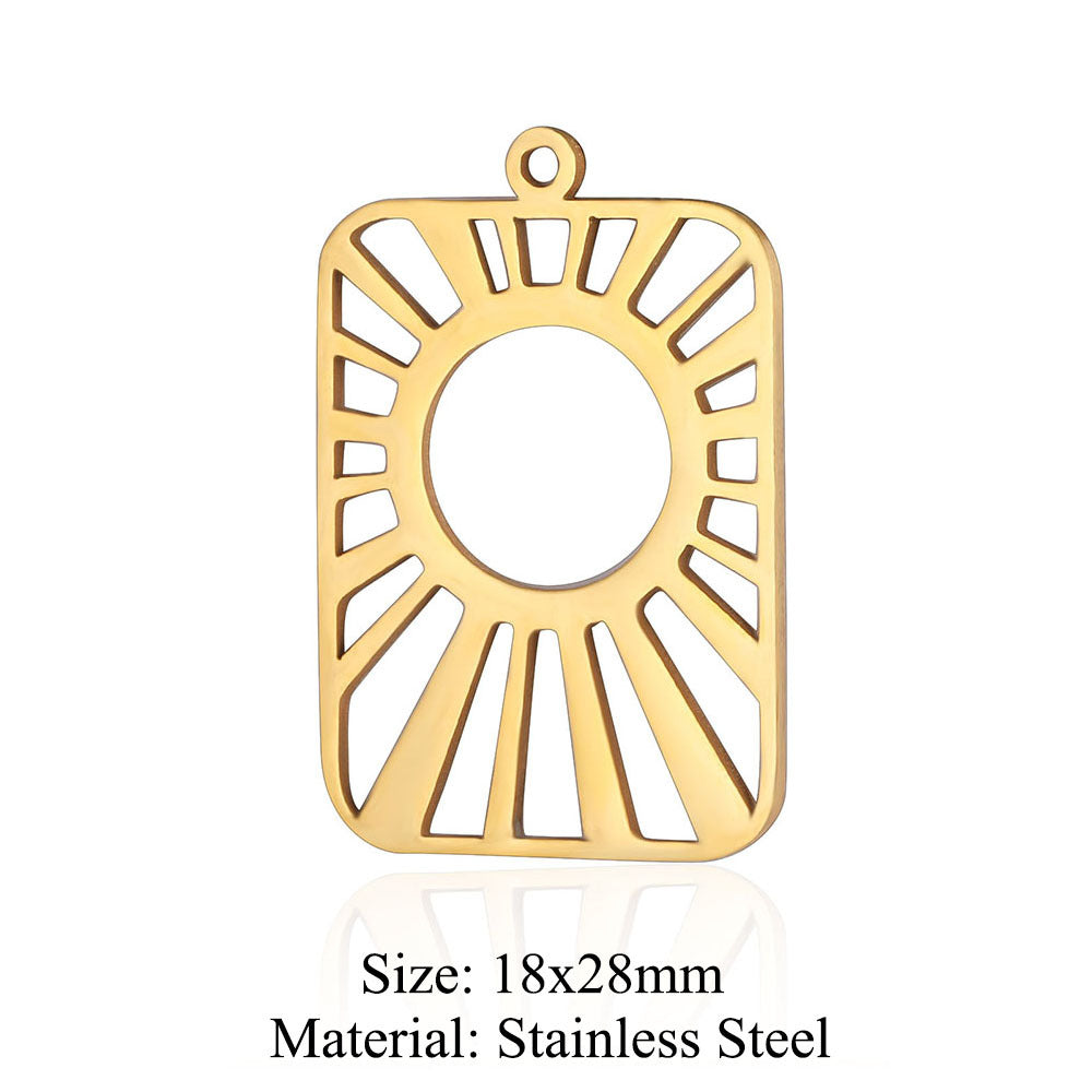 5 pcs/pack, water drop sun titanium steel pendant.