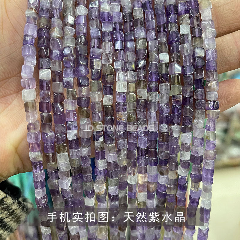 4 * 4Mm crystal agate square loose beads