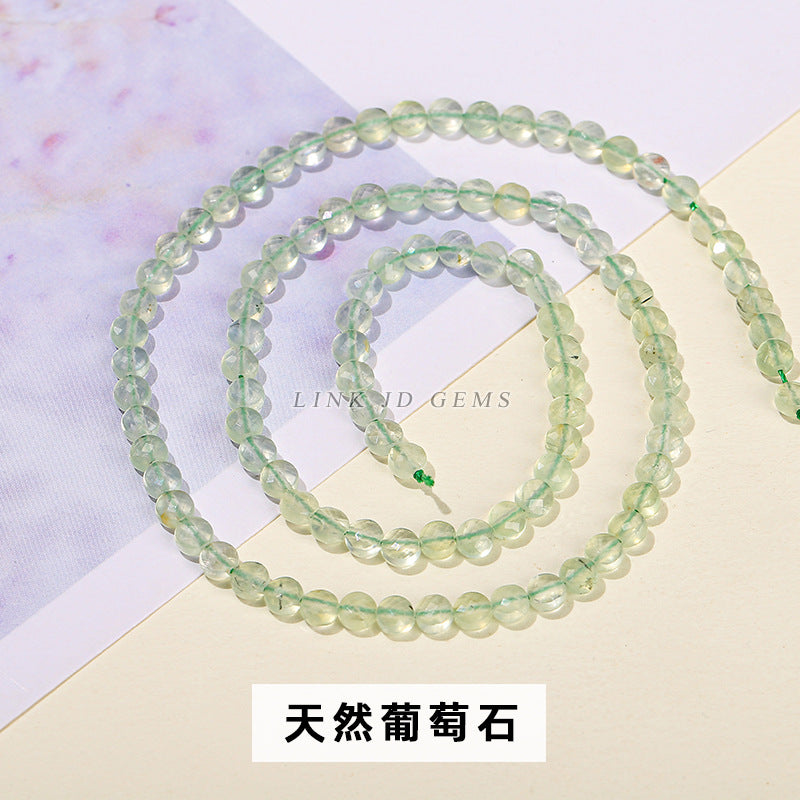 4Mm natural stone crystal cut round cake loose beads