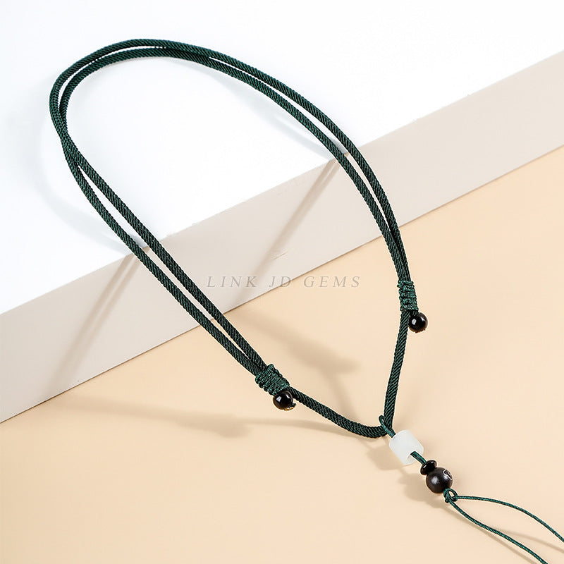 Dark green jadeite necklace rope