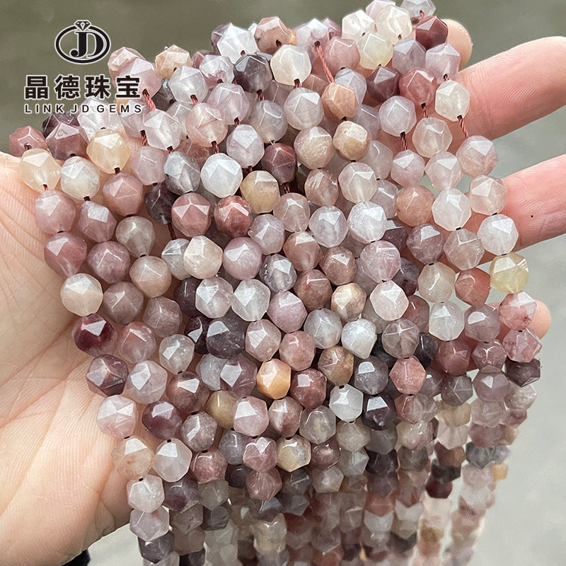 Natural violet stone diamond faceted rhombus beads loose beads