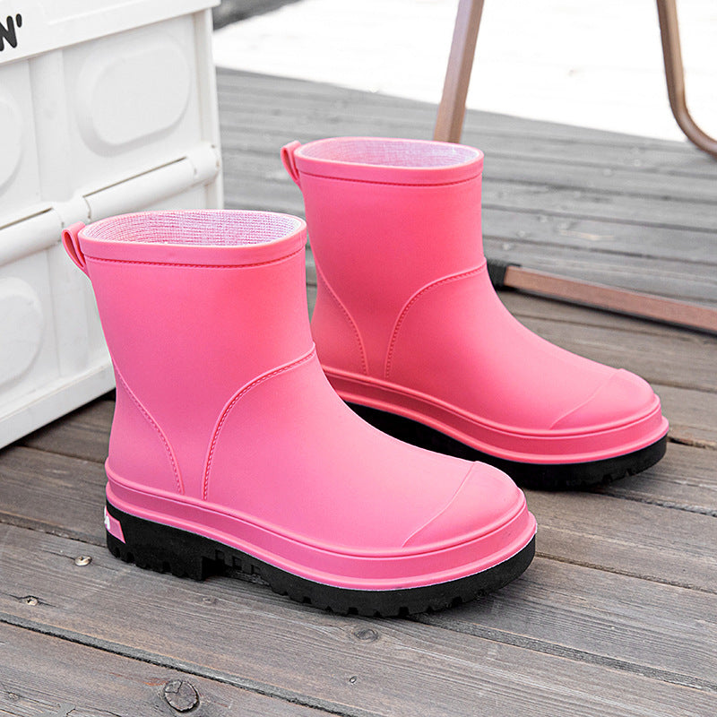 Rain shoes women's cotton warm rain boots