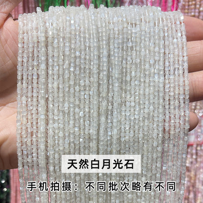 2Mm natural crystal cut sugar cube loose beads