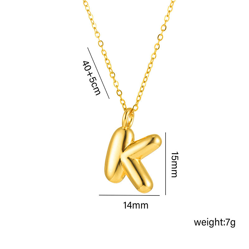 18K Gold Plated Initial Letter Pendant Necklace