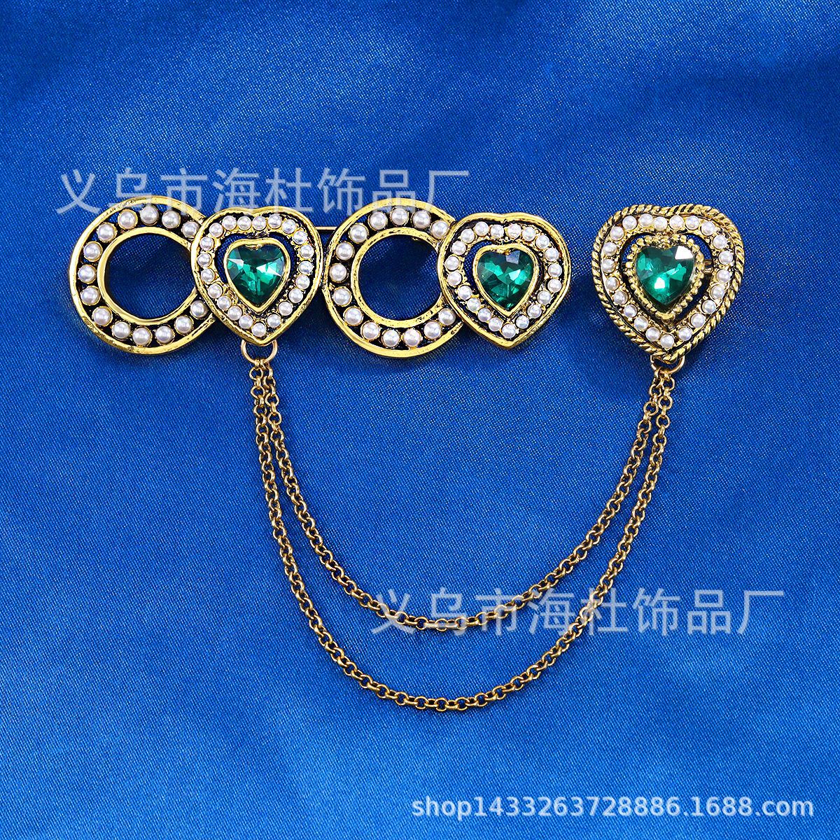 Rhinestone Chain Brooch