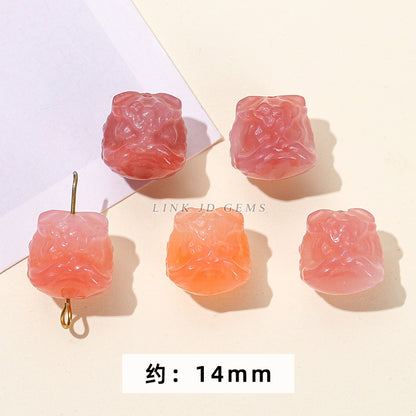 Scarlet Yanyuan agate safety buckle loose beads