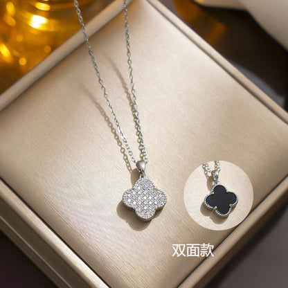 Double-Sided Clover Necklace, Elegant INS Fashion Accessory