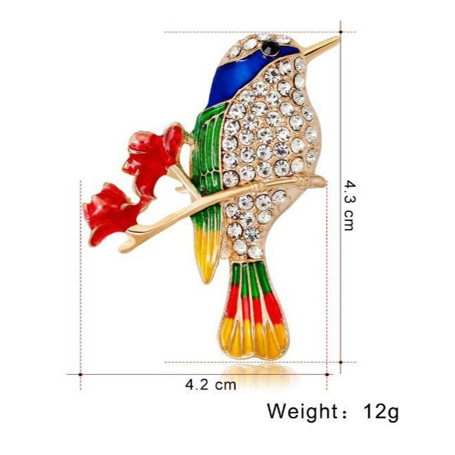 Colored Bird Brooch