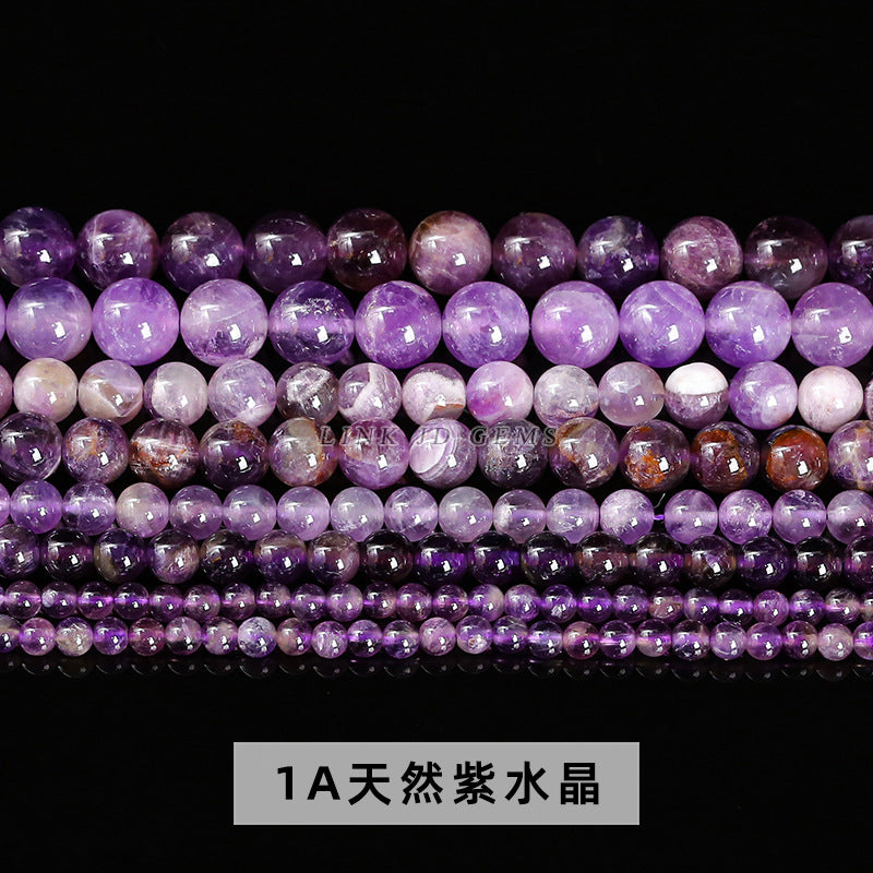 7A Natural Brazilian Amethyst Round Beads Loose Beads