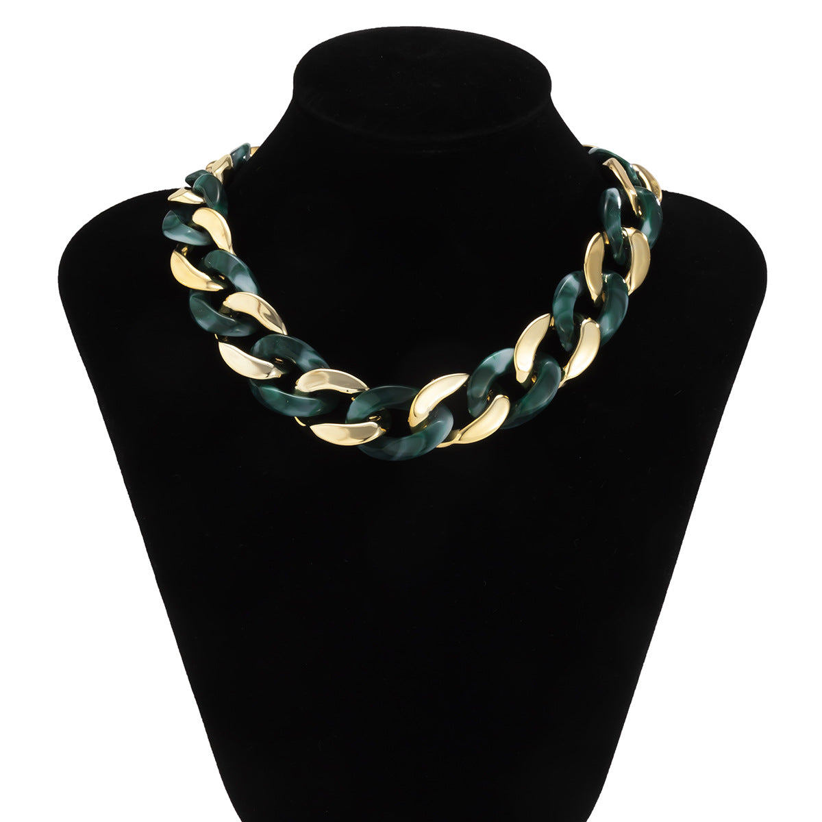 Metal aluminum chain acrylic splicing necklace