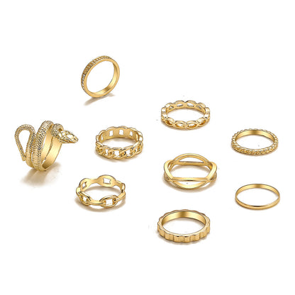 Snake Ring Set 9 Pieces