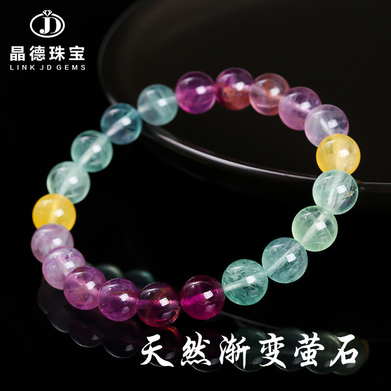 Natural gradual change color fluorite bracelet