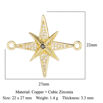 Angel Star Moon Copper Zircon Connection Accessories