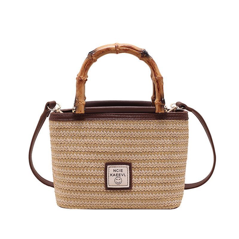 Woven handbag premium texture