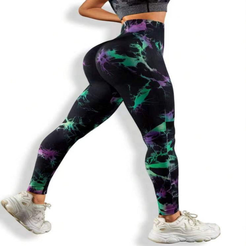 Colorful Tie-Dye Seamless High-Waist Butt-Lifting Yoga Pants