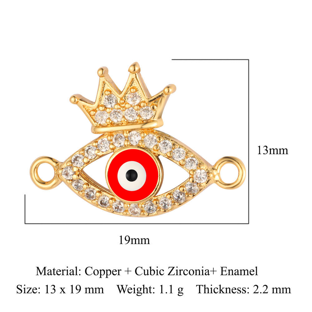 Double hole copper zircon jewelry bracelet connection accessories