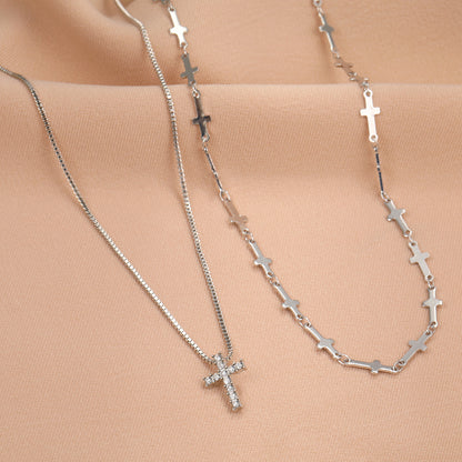 Full diamond cross pendant necklace