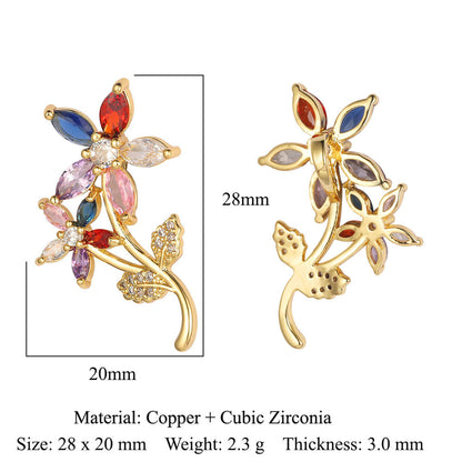 Heart-shaped colored zirconium copper micro-inlaid necklace pendant