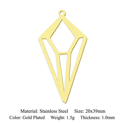 5 pcs/pack geometric triangular titanium steel pendant water drop DIY pendant