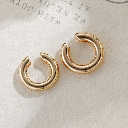 Metal ear clip double round ear bone clip