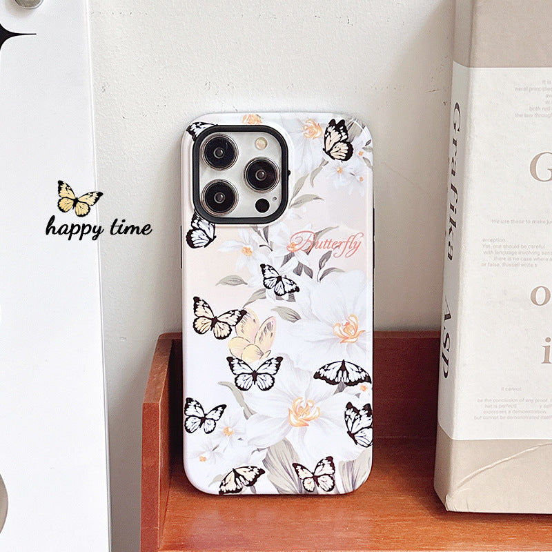 Apple 15 Pro Ins Film 2-in-1 Cute Bear iPhone 12 Color Block