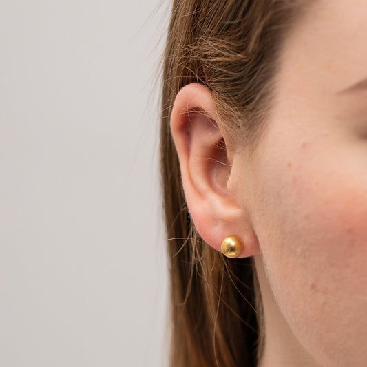 Minimalist metal ball earrings