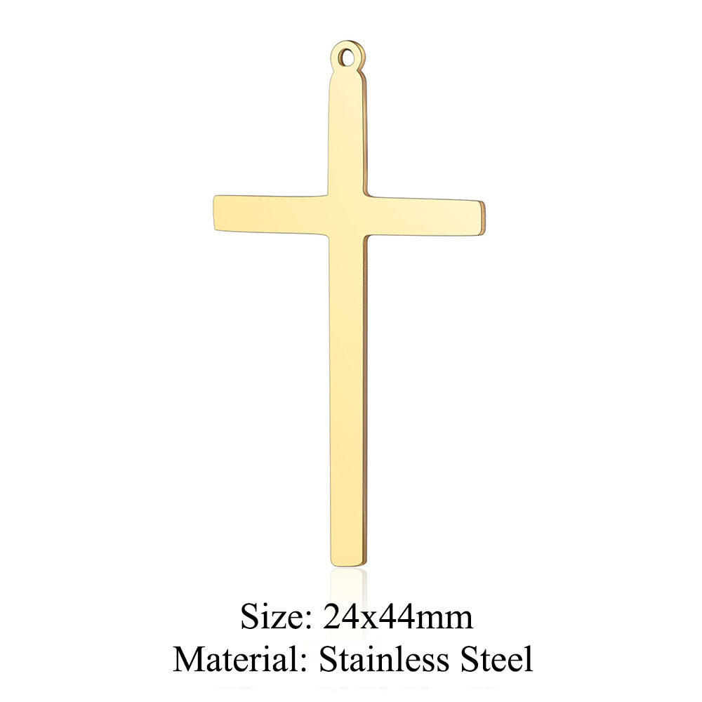 5 pcs/titanium steel hollow cross pendant.