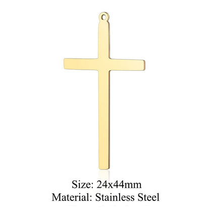 5 pcs/titanium steel hollow cross pendant.