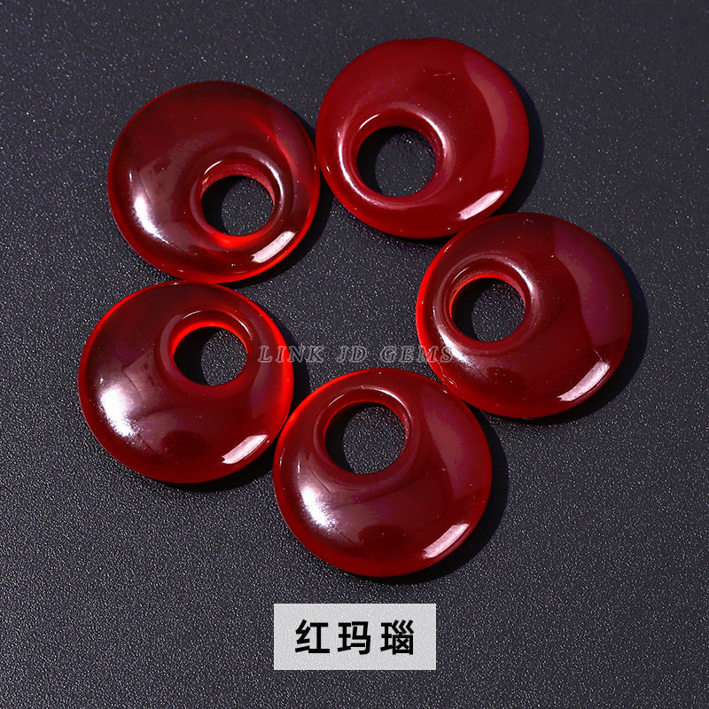 20Mm multi-colored agate eccentric safety buckle loose beads