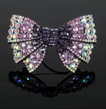 New Butterfly Bow Rhinestone Hair Clip for Adults