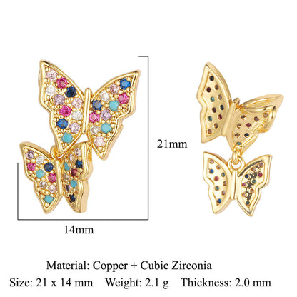 Fly color zirconium copper micro-inlaid necklace pendant