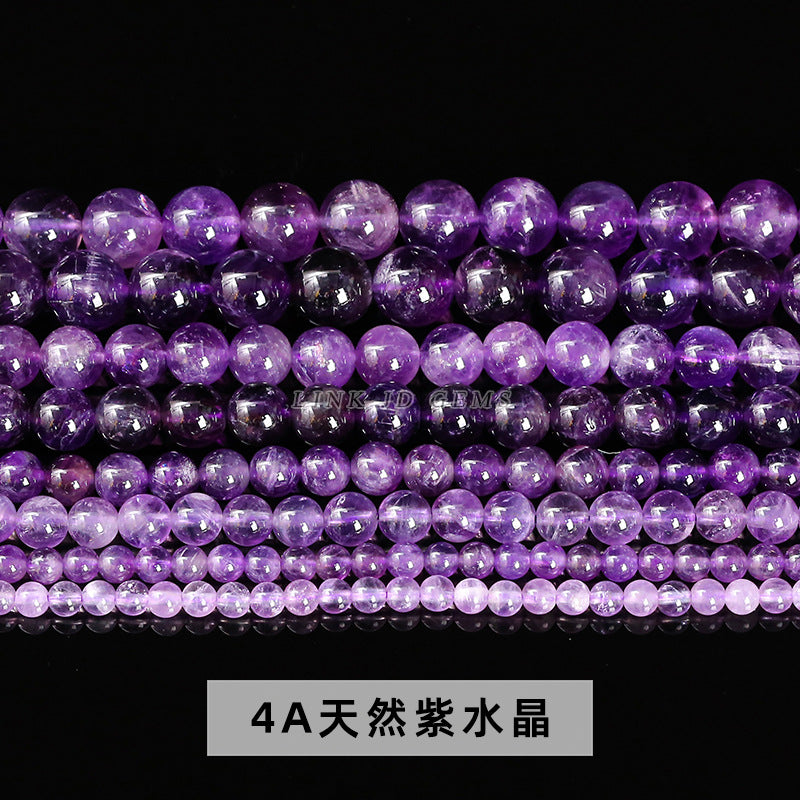 Amethyst loose beads crystal round beads hand work in progress