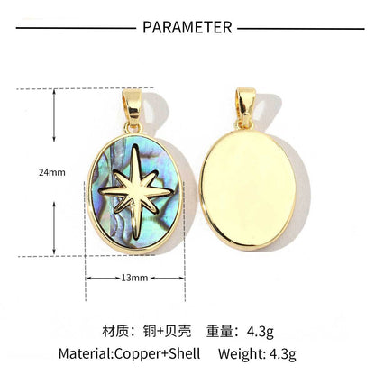 18k bag Venus star copper zircon shell pendant.