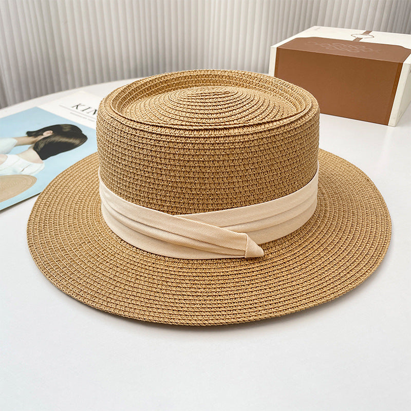 Popular Foldable Straw Hat British-Style Wide Brim Sun Hat