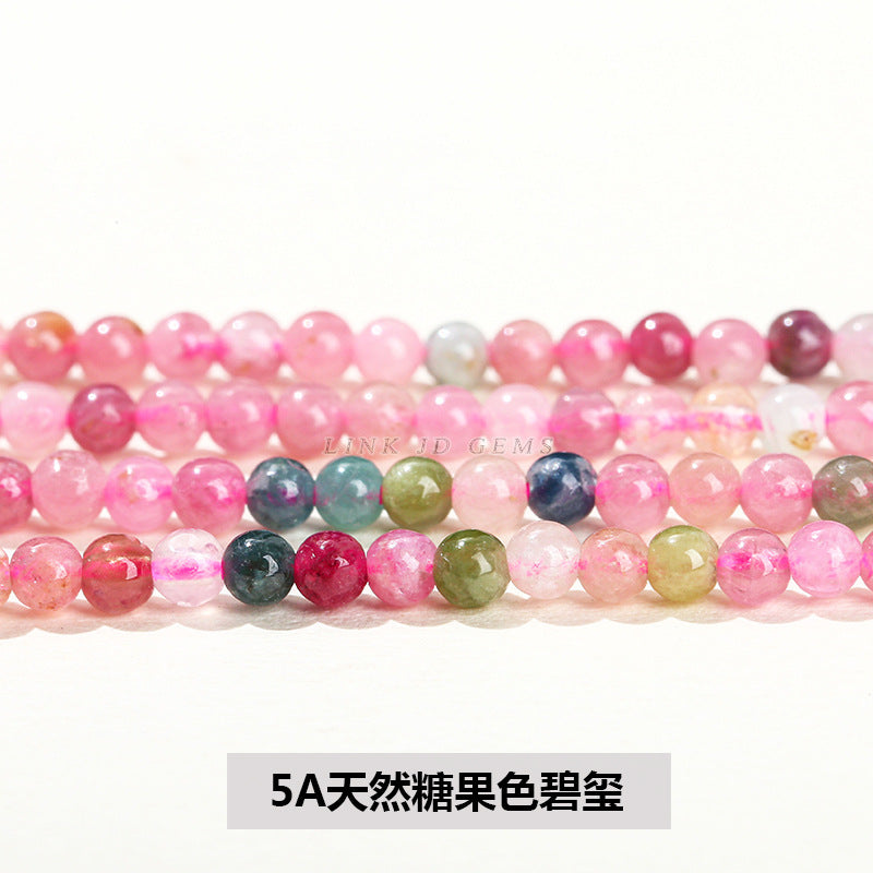 3Mm Natural Crystal Colorful Tourmaline Beads Loose Beads