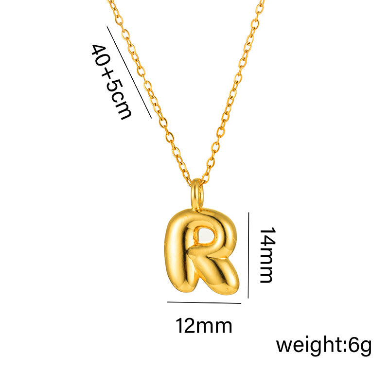 18K Gold Plated Initial Letter Pendant Necklace