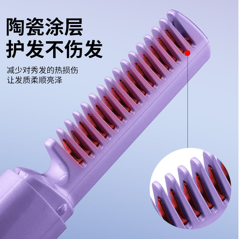 LCD charging straight hair comb ceramic heating