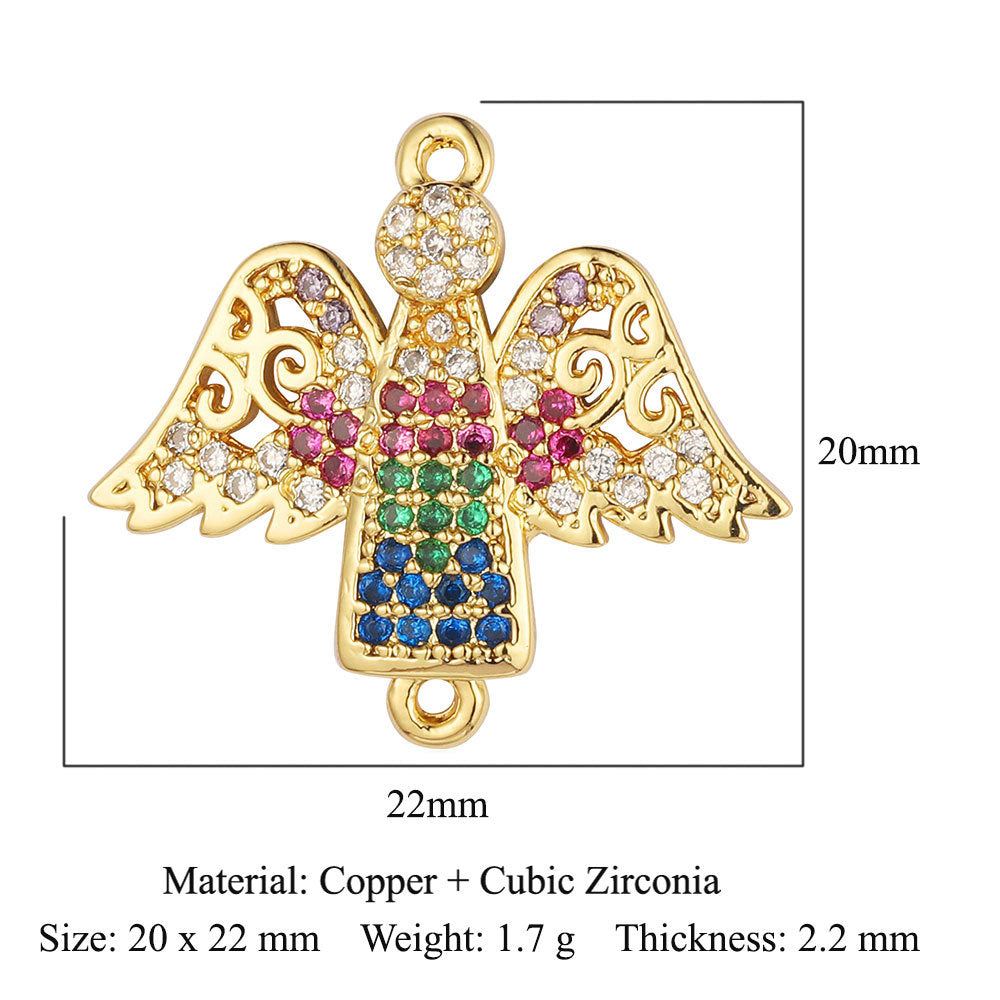 Angel Star Moon Copper Zircon Connection Accessories