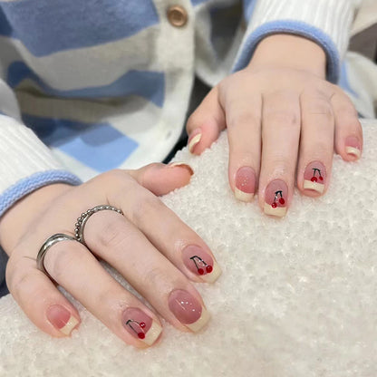 Sweet Cherry French Nails