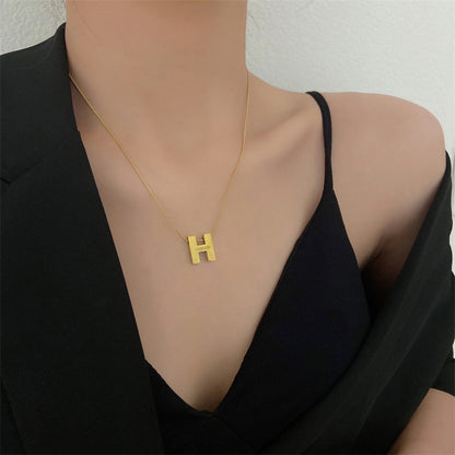 Hot Sale H Letter Titanium Steel Necklace