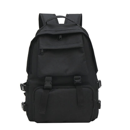 Black and white solid color schoolbag backpack