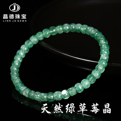 Natural Green Strawberry Crystal Sugar Cube Bracelet