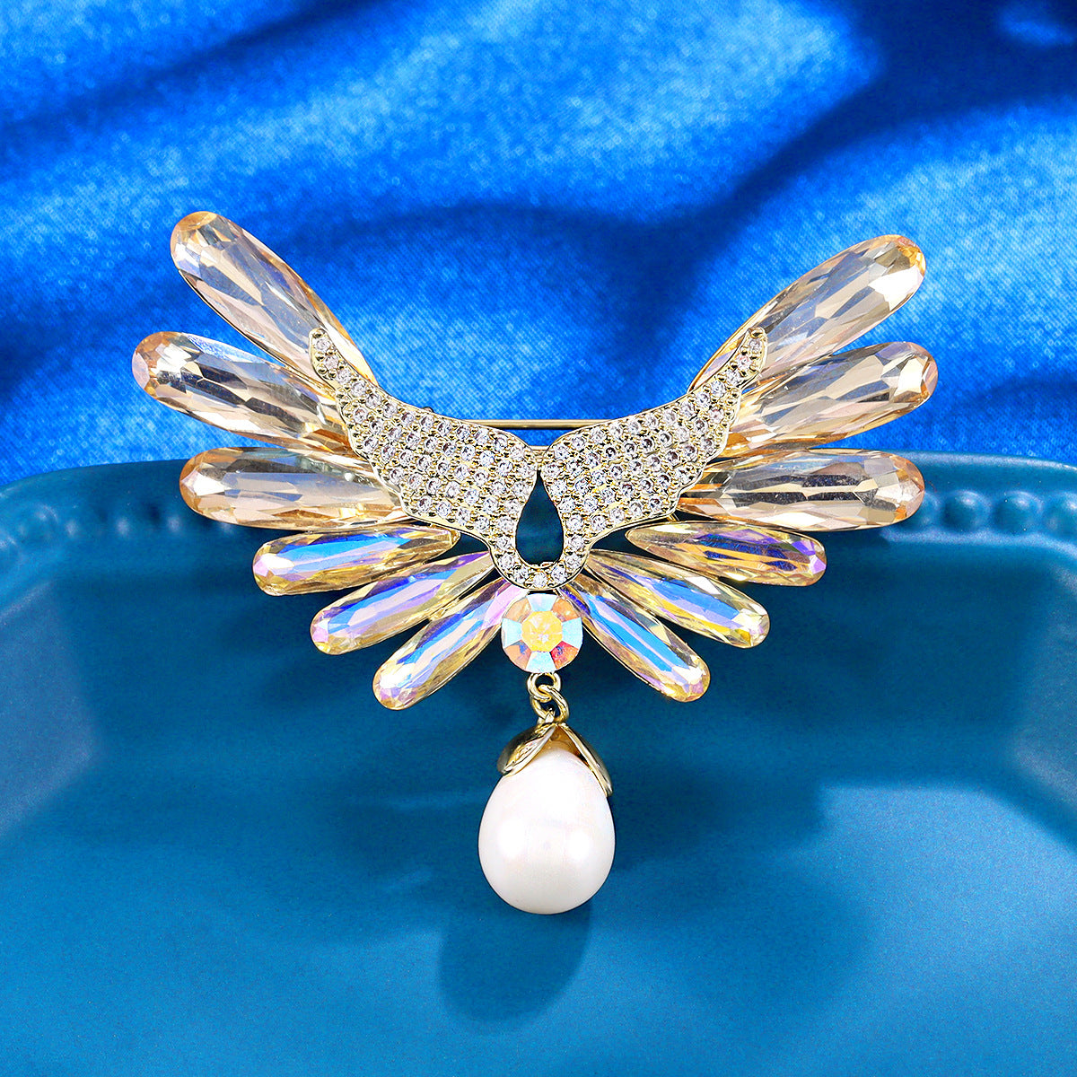 Crystal Flower Brooch Brooch Versatile