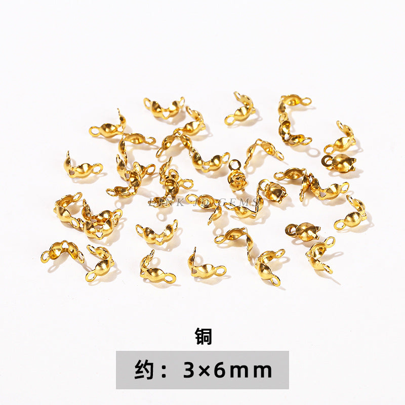 14/18K gold nine-character needle ball needle flower holder copper ring heart shape