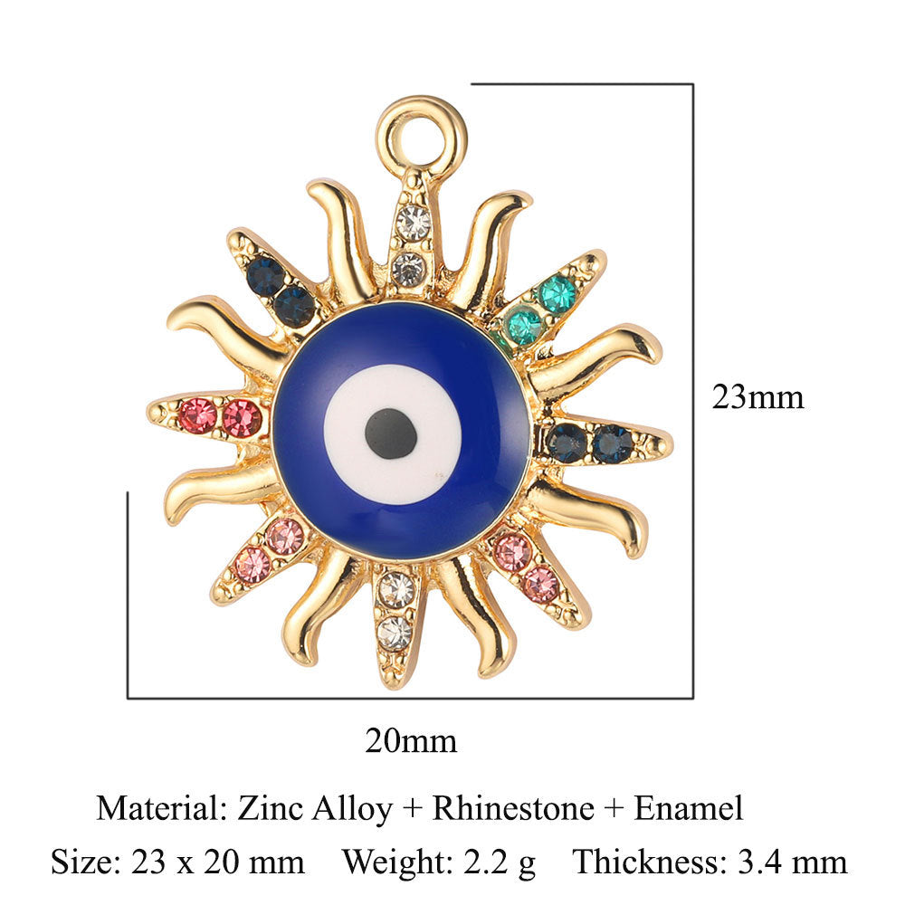 5 piezas/bolsa de pendientes y collar de aleación con forma de ojo de amor geométrico 