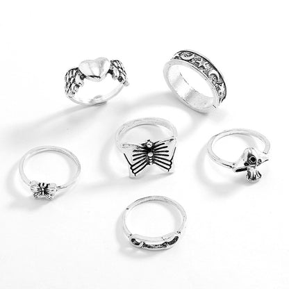 Butterfly Love Angel Wings 6 Piece Set Ring