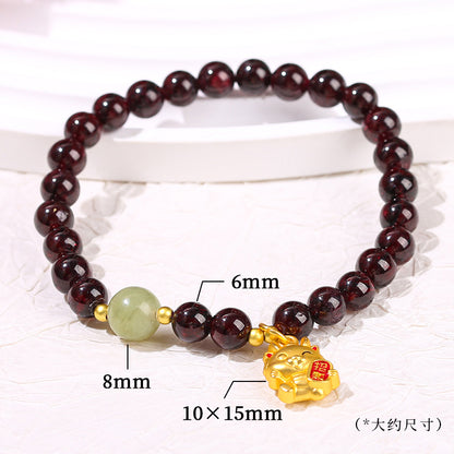 Natural crystal garnet Fulong bracelet.